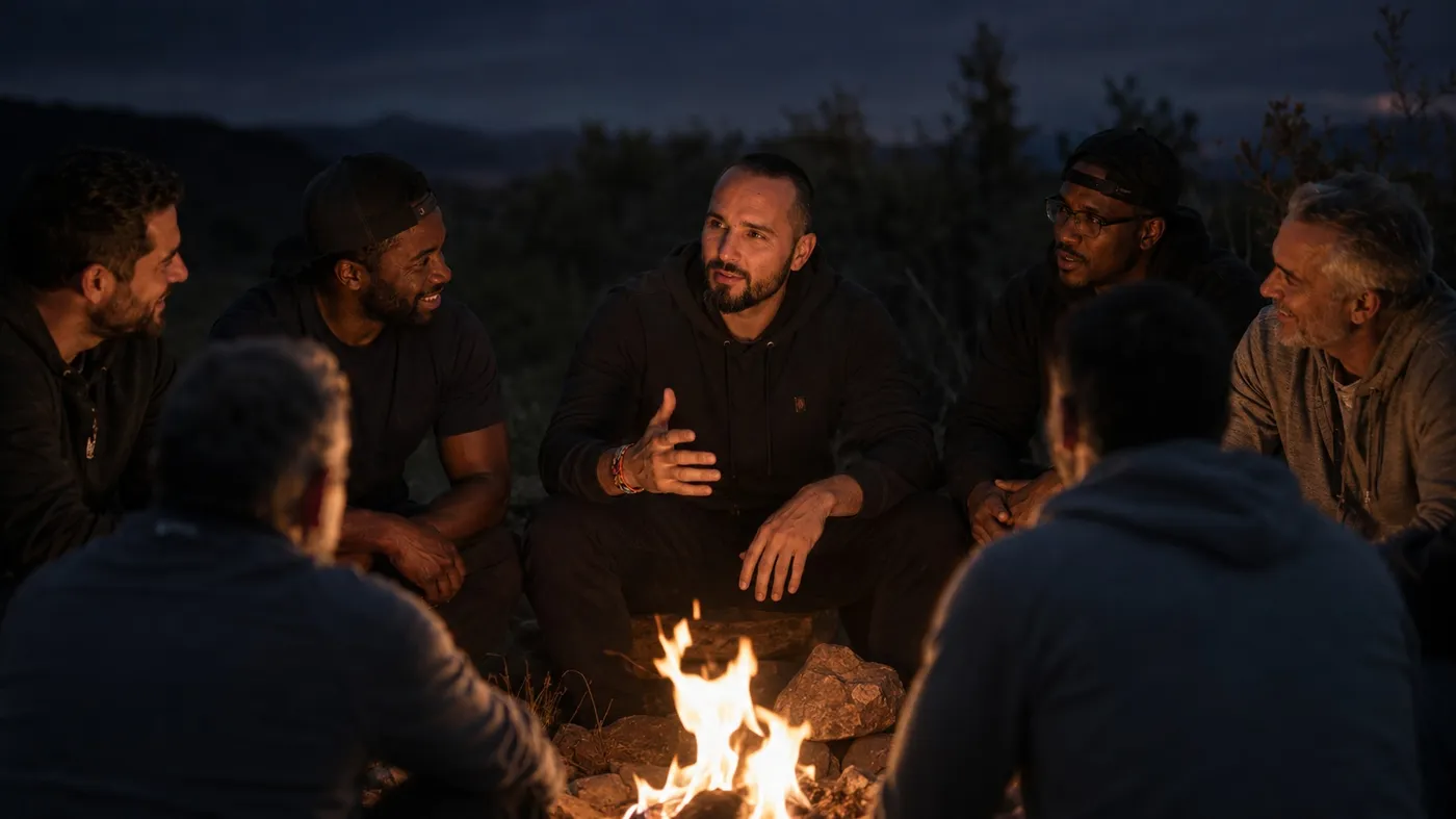 A group of men on the path together
